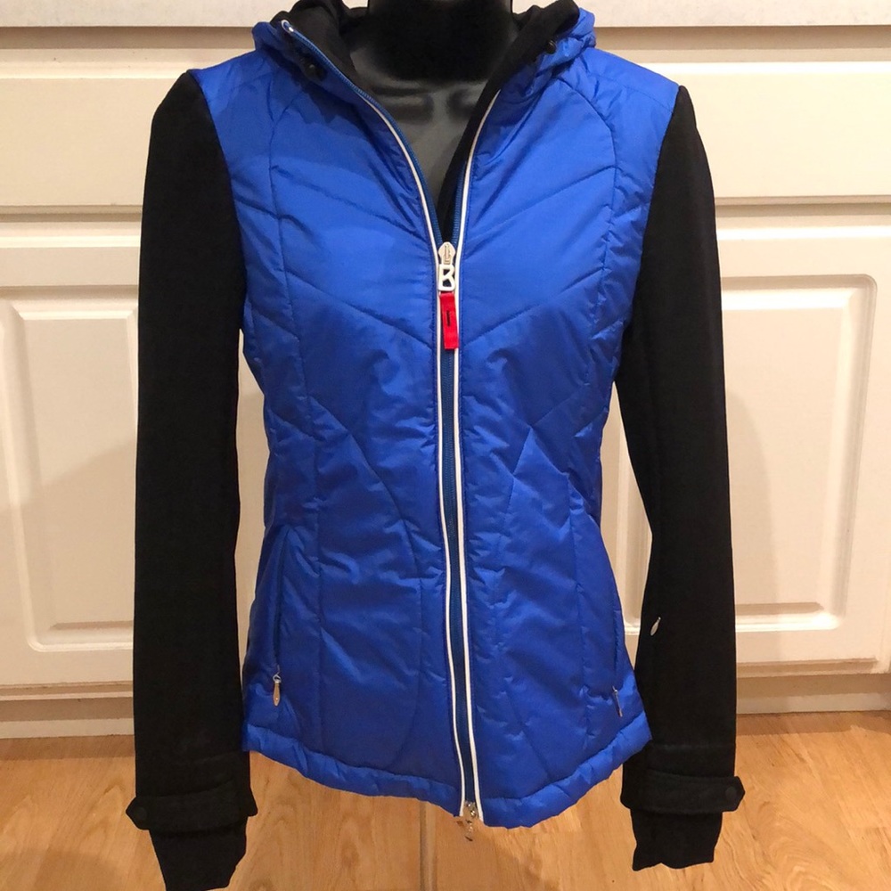 Bogner Blue & Black Polyester Jacket. Size XS.